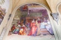 Fresco in inner courtyard of the Basilica della Santissima Annunziata in Florence, Italy Royalty Free Stock Photo